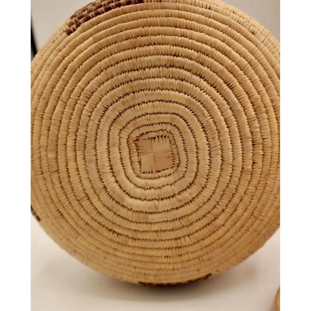 Set Of 2 Authentic Handwoven African Baskets: Zulu Beer Basket & Lidded Storage⁠